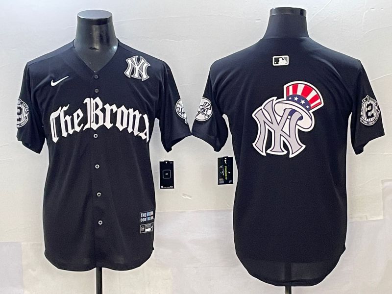 Men 2025 New York Yankees Blank Black Five generations Joint Name Nike MLB Jersey style 19->new york yankees->MLB Jersey